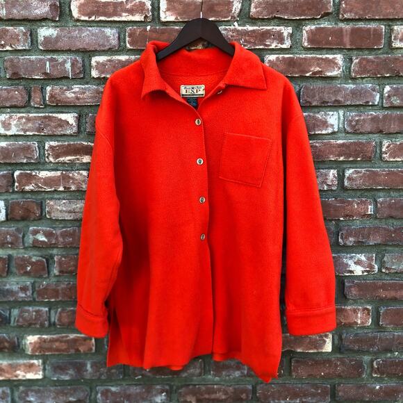 Express Jackets & Blazers - Vintage Express Jeans Flece Orange Jacket Size Medium